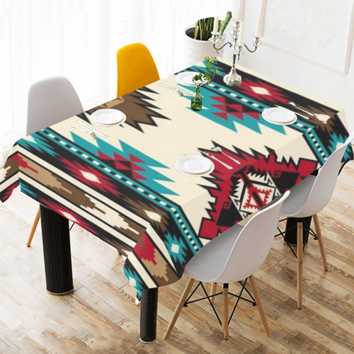 Aztec Cotton Linen Tablecloth 52"x 70"