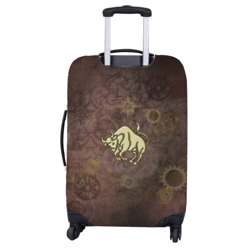 Steampunk Zodiac Taurus Luggage Cover/Large 26"-28"