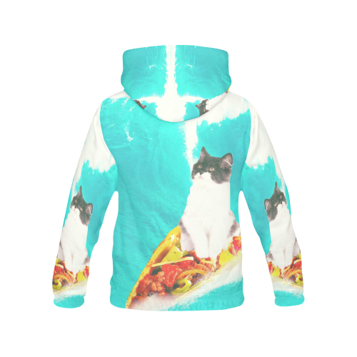 Kitty Cat Surfing Taco All Over Print Hoodie for Men (USA Size) (Model H13)