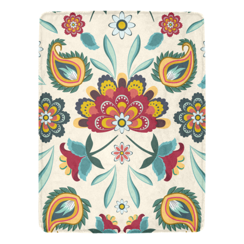 Awesome Batik Floral Ultra-Soft Micro Fleece Blanket 60"x80"