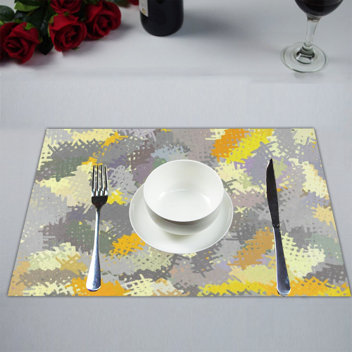 Yellow and Gray Tapestry Placemat 14’’ x 19’’ (Set of 6)