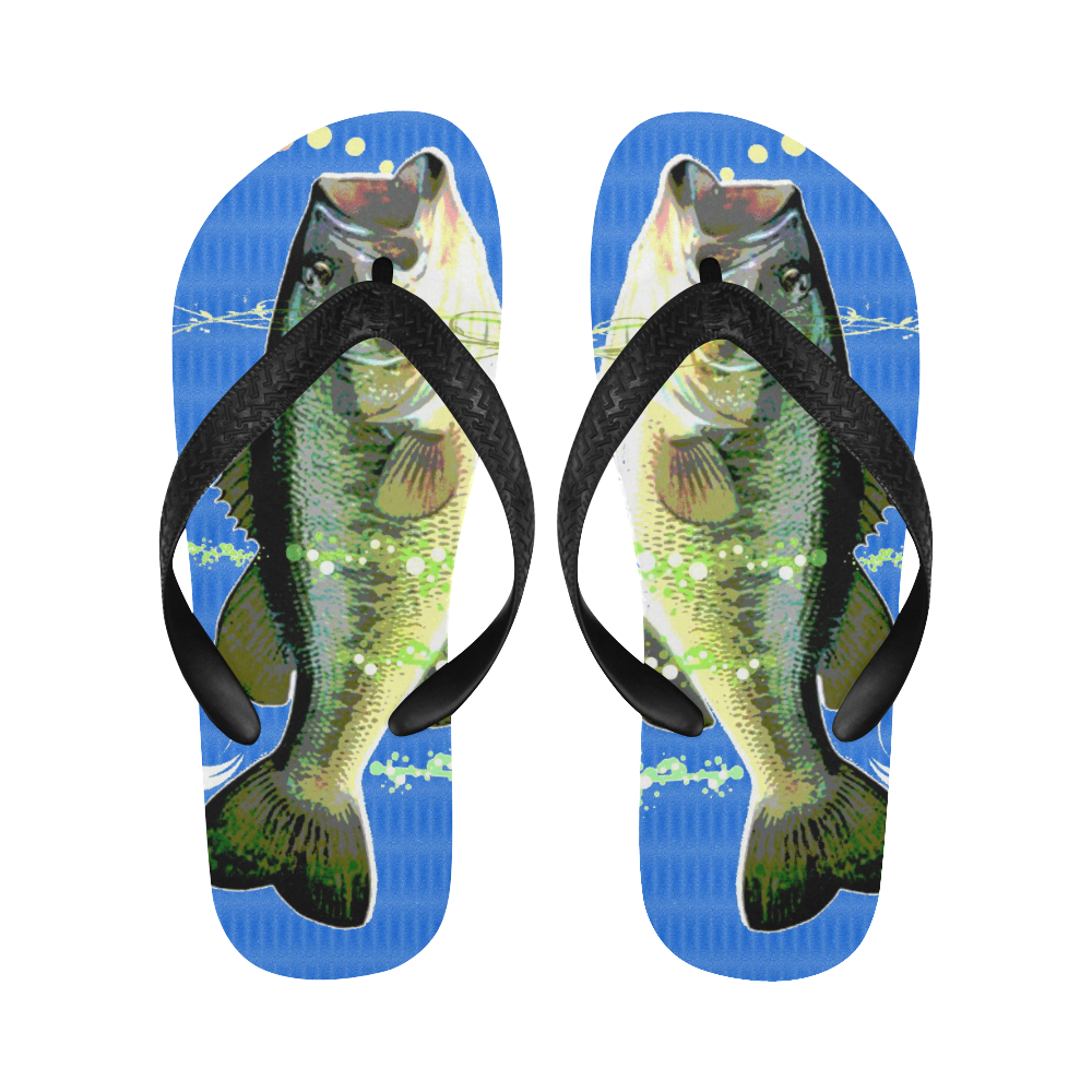 bass fish flip flops