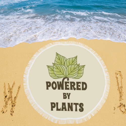 Powered by Plants (vegan) Circular Beach Shawl 59"x 59"