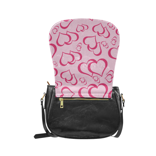 Pink Blush Hearts Classic Saddle Bag/Small (Model 1648)