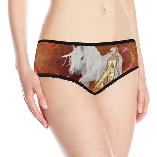 Unicorn with fairy and butterflies Women's All Over Print Classic Briefs (Model L13)