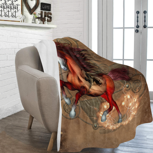 Wonderful horse with skull, red colors Ultra-Soft Micro Fleece Blanket 60"x80"