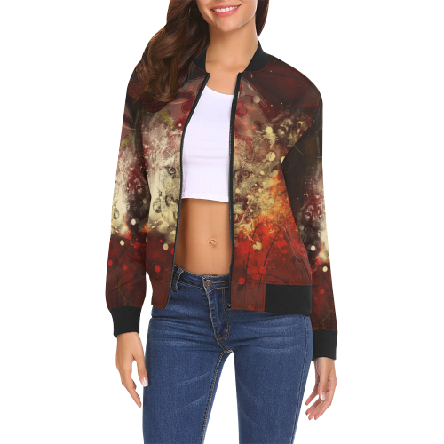 Colorful lion All Over Print Bomber Jacket for Women (Model H19)
