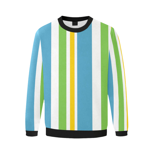 just stripes Men's Oversized Fleece Crew Sweatshirt (Model H18)