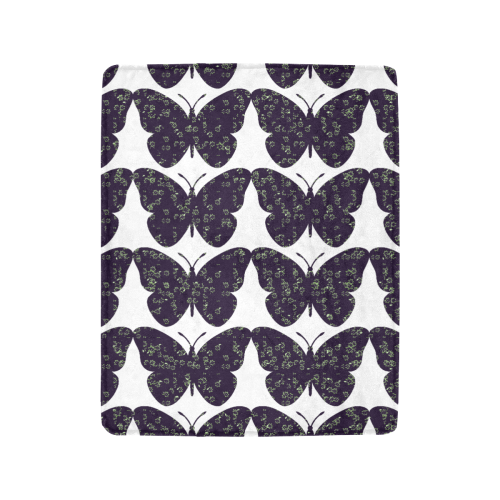 Black and White Butterflies Ultra-Soft Micro Fleece Blanket 40"x50"