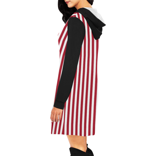 andy_stripes2 All Over Print Hoodie Mini Dress (Model H27)