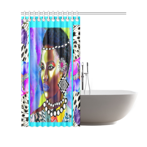 DIVERSE strong turq Shower Curtain 69"x70"