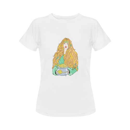Celtic Lady White Women's T-Shirt in USA Size (Front Printing Only)