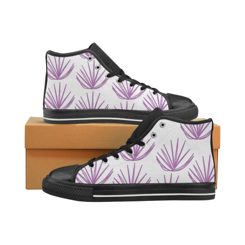 Design pink weeds shoes Women's Classic High Top Canvas Shoes (Model 017)