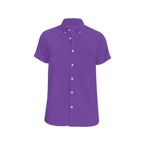 color rebecca purple Men's All Over Print Short Sleeve Shirt/Large Size (Model T53)