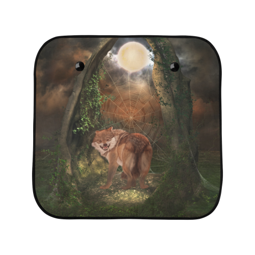 Awesome wolf in the night Car Sun Shade 28"x28"x2pcs