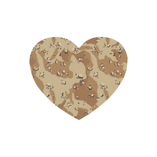 Vintage Desert Brown Camouflage Heart-shaped Mousepad