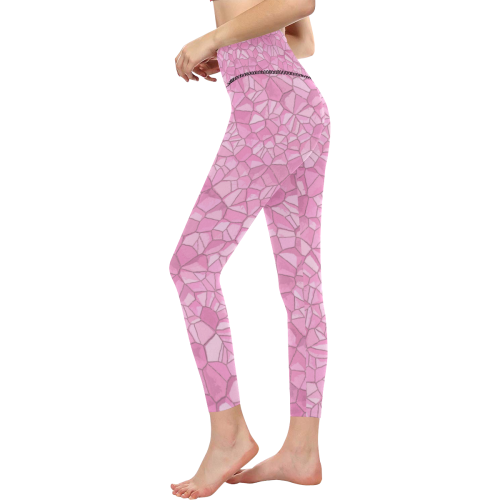 Pink Crystals Women's All Over Print High-Waisted Leggings (Model L36)