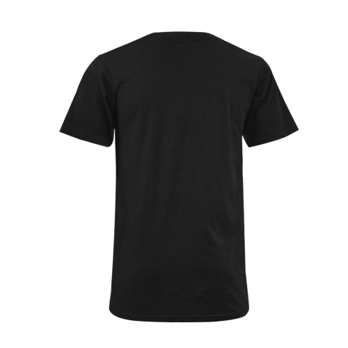 Penguin Wedding Black Men's V-Neck T-shirt  Big Size(USA Size) (Model T10)