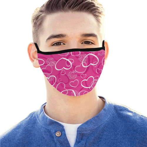 HEARTS PINK LOVE Mouth Mask