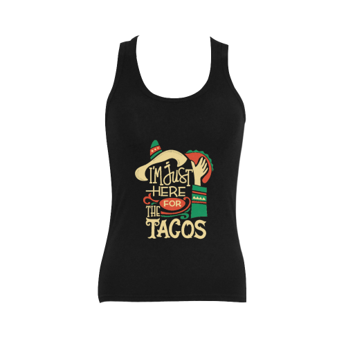 I'M Just Here For The Tacos Women's Shoulder-Free Tank Top (Model T35)