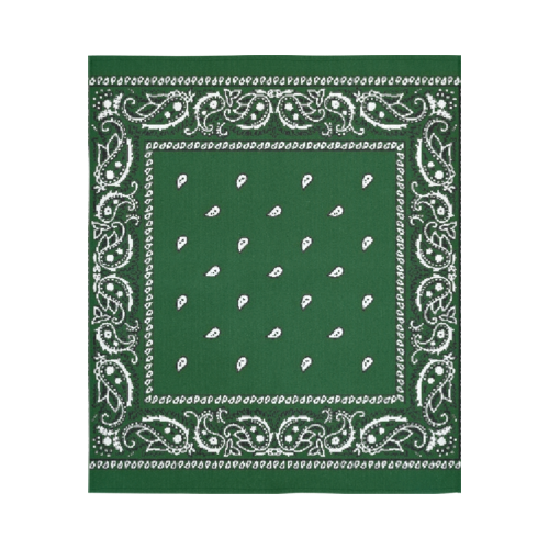 KERCHIEF PATTERN GREEN Cotton Linen Wall Tapestry 51"x 60"