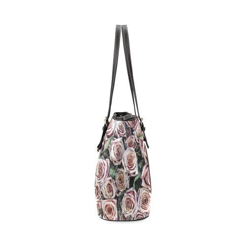 Impression Floral 9196 by JamColors Leather Tote Bag/Large (Model 1640)