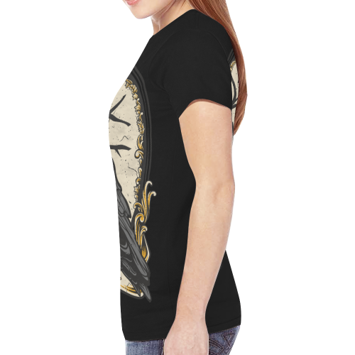 Dark Gothic Raven - EAP Nevermore Vintage Frame 1 New All Over Print T-shirt for Women (Model T45)