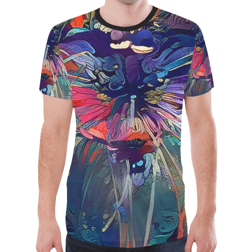 a bat orchid 17b New All Over Print T-shirt for Men/Large Size (Model T45)