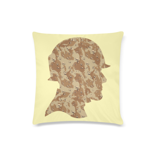 Desert Camouflage Soldier on Yellow Custom Zippered Pillow Case 16"x16"(Twin Sides)