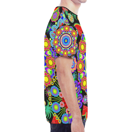 Mandalas and Exotic Fruits Pattern New All Over Print T-shirt for Men (Model T45)