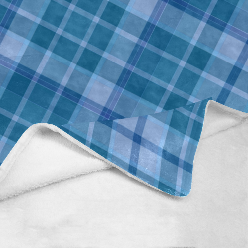 Shades of Blue Plaid Ultra-Soft Micro Fleece Blanket 70''x80''