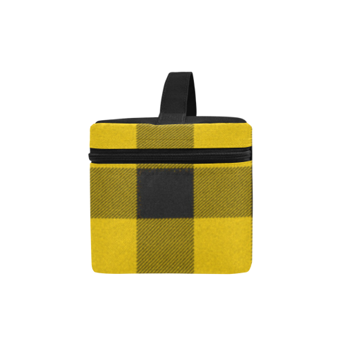 yellow  black plaid Cosmetic Bag/Large (Model 1658)