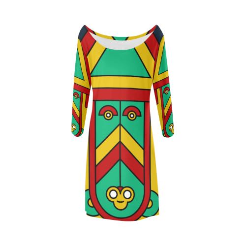 Aztec Spiritual Tribal Bateau A-Line Skirt (D21)
