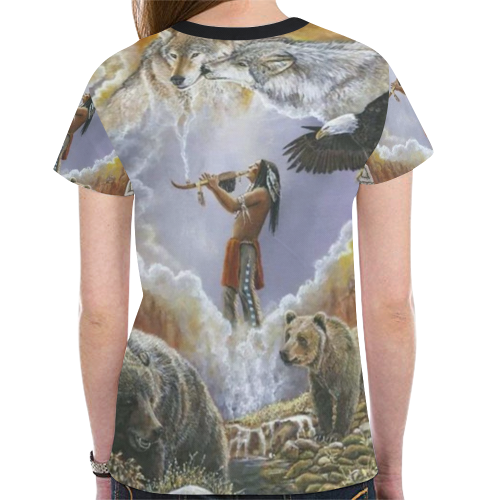 One With Nature Peace Pipe New All Over Print T-shirt for Women (Model T45)