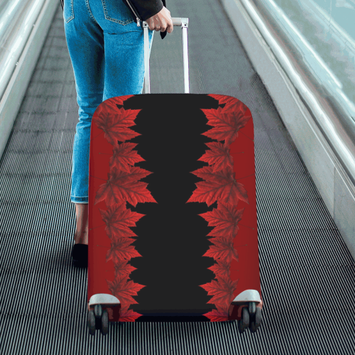 Canada Maple Leaf Luggage Black Luggage Cover/Large 26"-28"