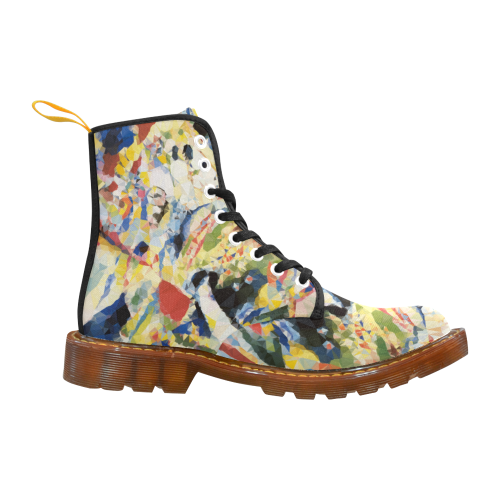 Abstract Geometric Triangles Red Blue Kandinsky Martin Boots For Women Model 1203H