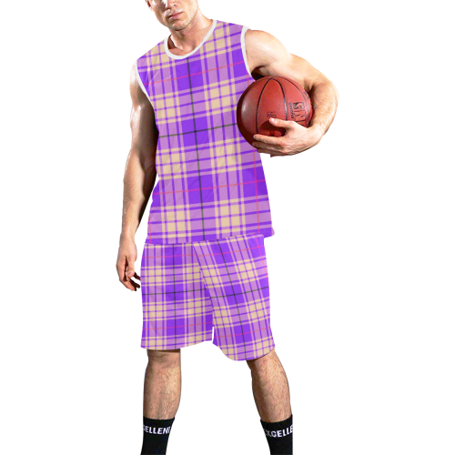 PINK TARTAN 6 All Over Print Basketball Uniform