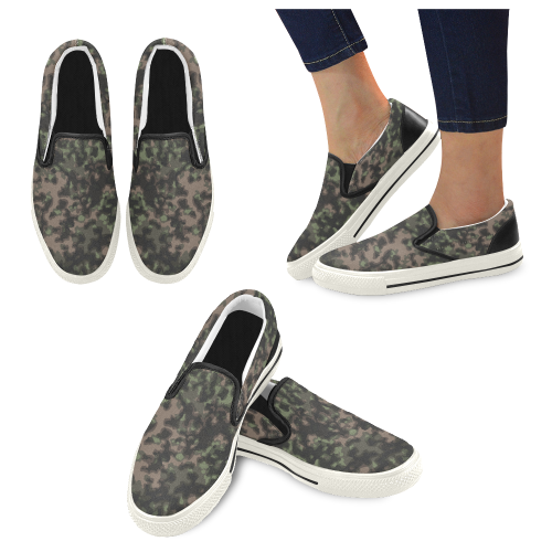 rauchtarn spring camouflage Men's Slip-on Canvas Shoes (Model 019)