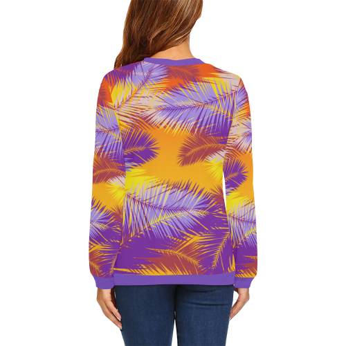 Tropical summer pop art All Over Print Crewneck Sweatshirt for Women (Model H18)
