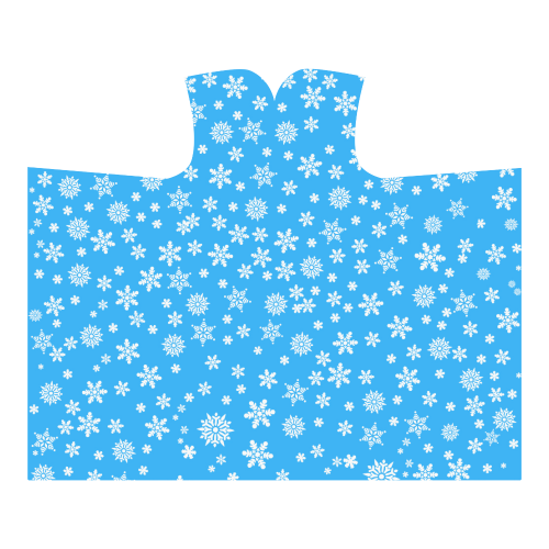 Christmas White Snowflakes on Light Blue Hooded Blanket 60''x50''