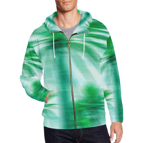 Palm Beach All Over Print Full Zip Hoodie for Men/Large Size (Model H14)