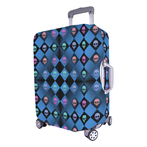 checker skulls Luggage Cover/Large 26"-28"