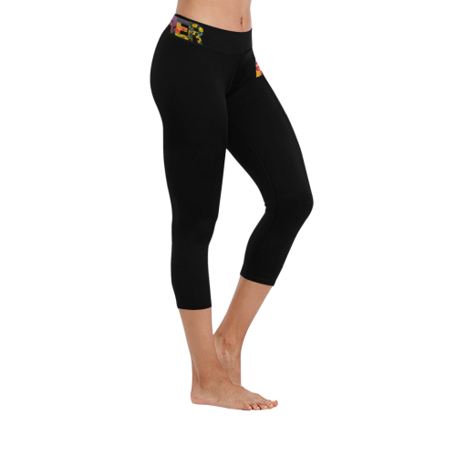 FLoral Fresh Women's Low Rise Capri Leggings (Invisible Stitch) (Model L08)
