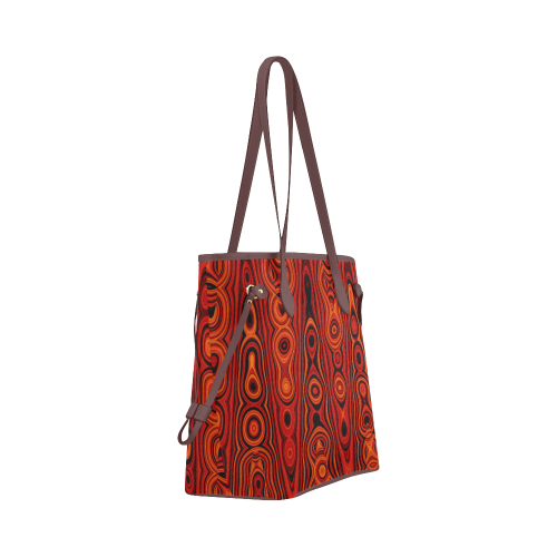 Brown Abstract Pattern Clover Canvas Tote Bag (Model 1661)