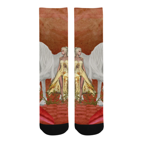 Unicorn with fairy and butterflies Trouser Socks (For Men)