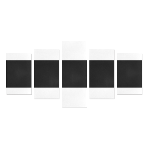 Black White Stripes Canvas Print Sets C (No Frame)