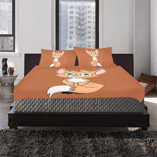 Foxy Roxy Rust 3-Piece Bedding Set