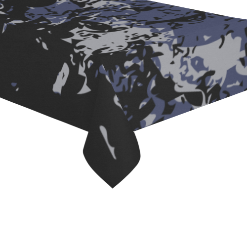 Blue Depths & Sleet #2 Cotton Linen Tablecloth 60"x120"