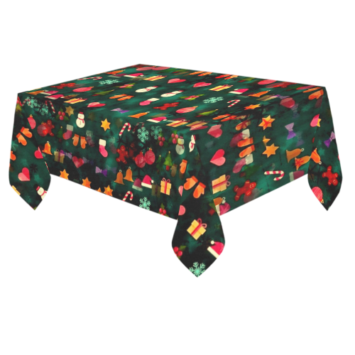 Gifts Pattern by K.Merske Cotton Linen Tablecloth 60"x 84"