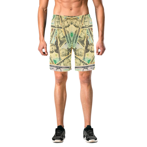 US DOLLARS Men's All Over Print Elastic Beach Shorts (Model L20)